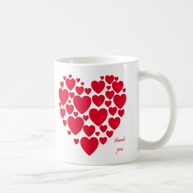 Red hearts coffee mug (Right)