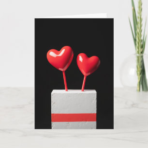 Red Hearts Concrete Love Card