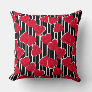 Red hearts cushion