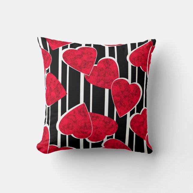 Red hearts cushion (Front)