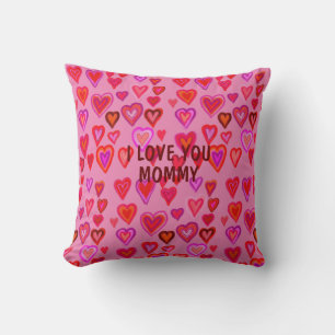 Red hearts cushion