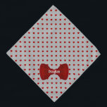 Red Hearts Cute Bow Tie Personalised Grey Pet Bandana<br><div class="desc">Red hearts sprinkled over a grey canvas, finished with a cute matching bow tie, and personalised with your pet's name. Fill in the template to add your pet's name, or remove the name option altogether; whichever you prefer. Background colour can be changed, using the edit menu. Text style, size, and...</div>