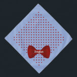 Red Hearts Cute Bow Tie Personalised Pet Name Pet Bandana<br><div class="desc">Oxford blue,  dotted with red hearts,  and finished with a matching bow tie...  personalised with your pet's name. Background colour,  and text style,  size and colour can be changed,  using the edit menu.</div>
