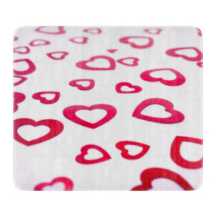 Red hearts cutting board