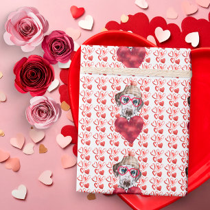 Red Hearts Dalmatian Dog Lover Valentine Wrapping Paper