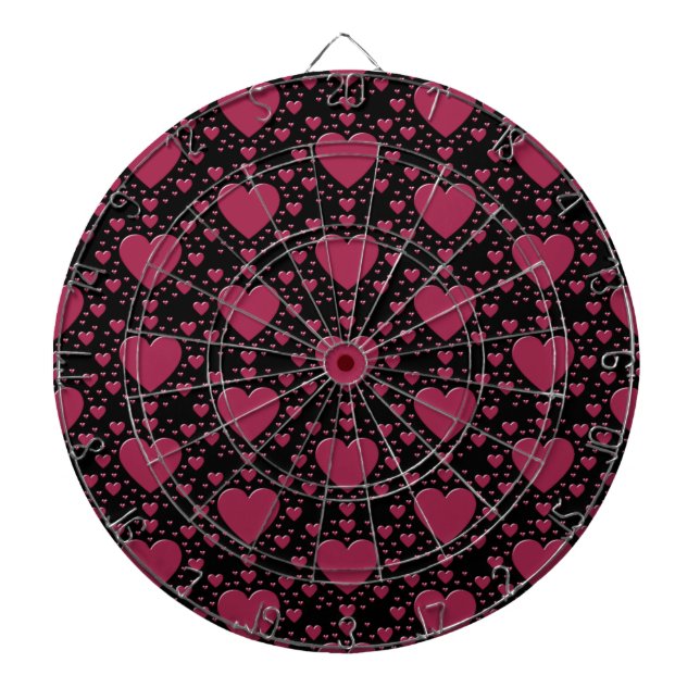 Red Hearts Decorative Dartboard (Front)