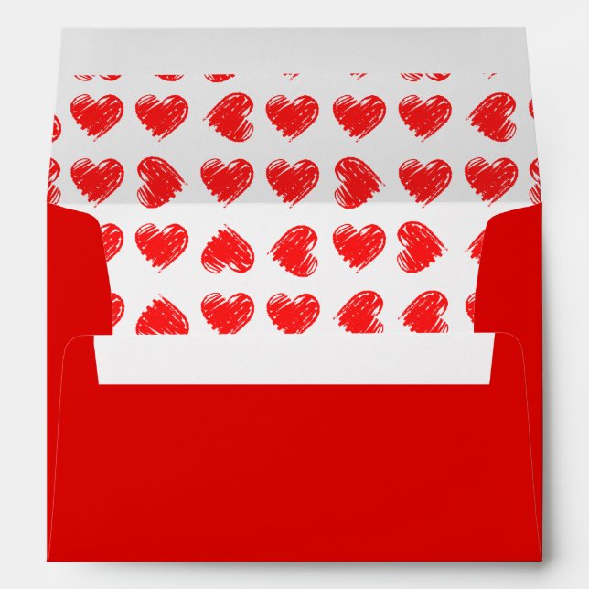 Red hearts envelope (Back (Bottom))