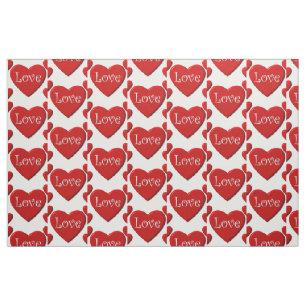 Red Hearts Fabric