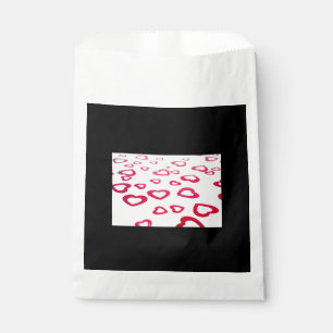 Red hearts favour bag
