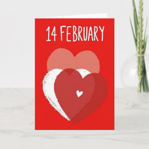 Red Hearts February Love Card