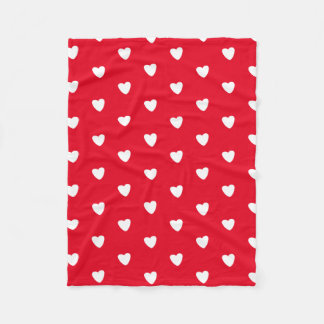 Red Hearts  Fleece Blanket
