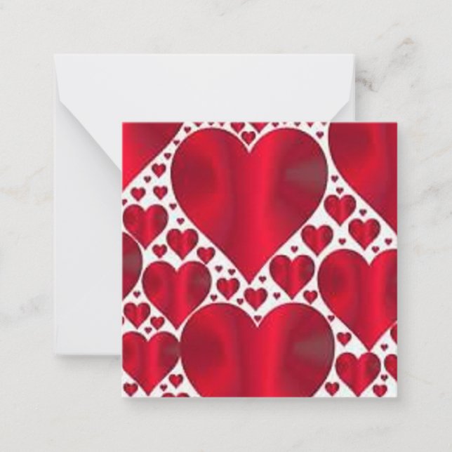 RED HEARTS FOR VALENTINE'S DAY CARD (Front)
