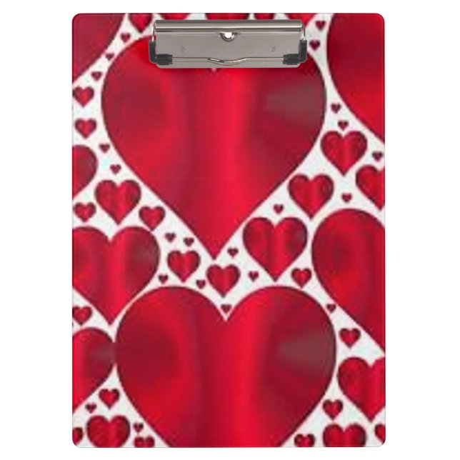 RED HEARTS FOR VALENTINE'S DAY CLIPBOARD (Front)