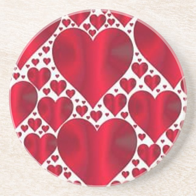 RED HEARTS FOR VALENTINE'S DAY COASTER (Front)