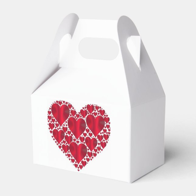 RED HEARTS FOR VALENTINE'S DAY FAVOUR BOX (Front Side)