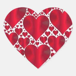 RED HEARTS FOR VALENTINE'S DAY HEART STICKER