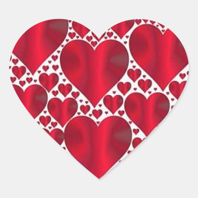 RED HEARTS FOR VALENTINE'S DAY HEART STICKER (Front)