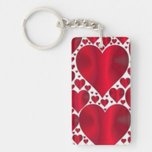 RED HEARTS FOR VALENTINE'S DAY KEY RING