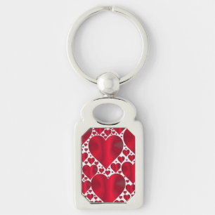 RED HEARTS FOR VALENTINE'S DAY KEY RING