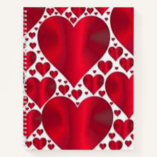 RED HEARTS FOR VALENTINE'S DAY NOTEBOOK