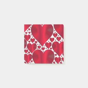 RED HEARTS FOR VALENTINE'S DAY POST-IT NOTES