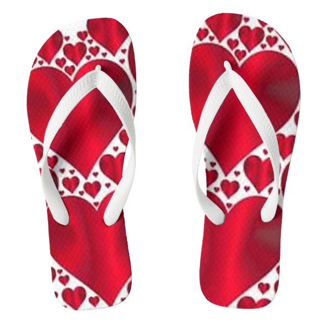 RED HEARTS FOR VALENTINE'S DAY THONGS (Footbed)