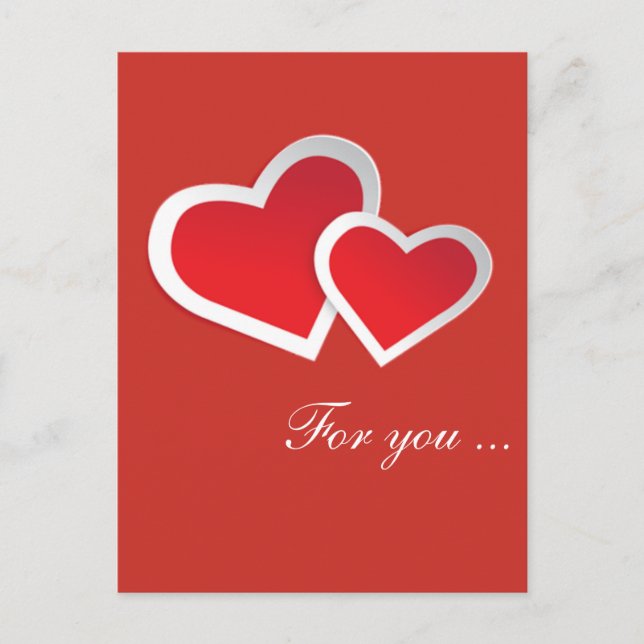Red Hearts For you ... Personalise Postcard (Front)