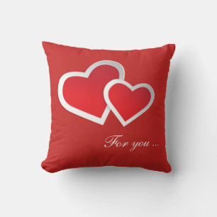 Red Hearts For you ... Personalise Throw Pillow