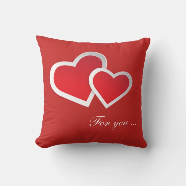 Red Hearts For you ... Personalise Throw Pillow (Front)