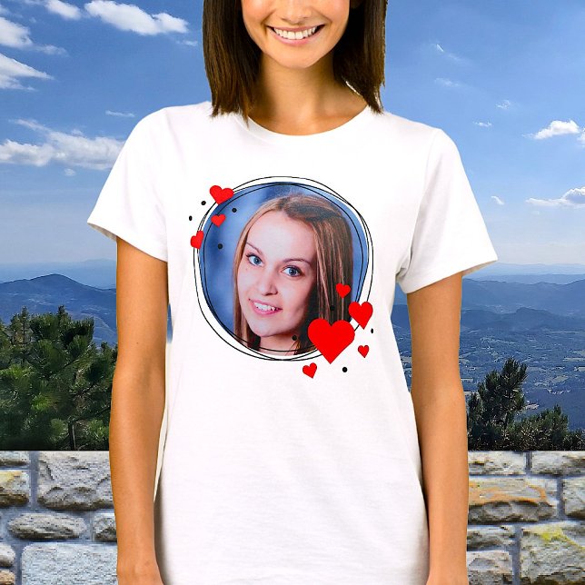 Red Hearts Framed Photo Valentine's Day T-Shirt (Creator Uploaded)