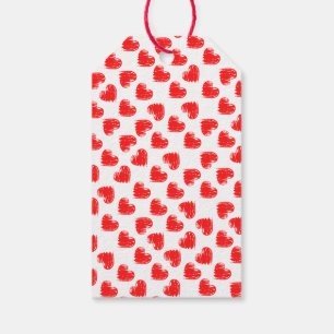 Red hearts gift tags