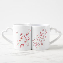 Red hearts handwritten love you