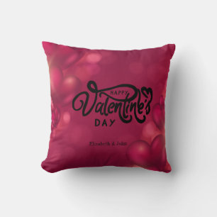 Red Hearts Happy Valentine's Day    Cushion