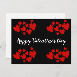 Red Hearts Happy Valentine's Day Holiday Postcard