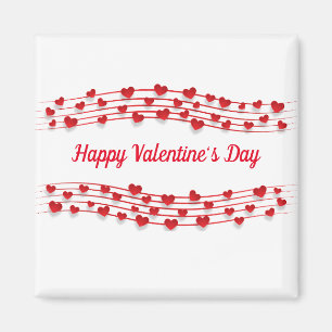 Red Hearts Happy Valentine's Day Magnet