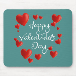 Red Hearts Happy Valentine's Day   Mousepad