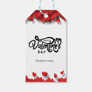 Red Hearts Happy Valentine's Day Napkins Gift Tags