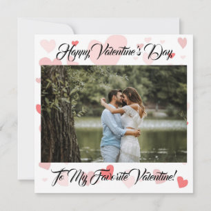 Red Hearts Happy Valentine's Photo Valentine's Day Holiday Card