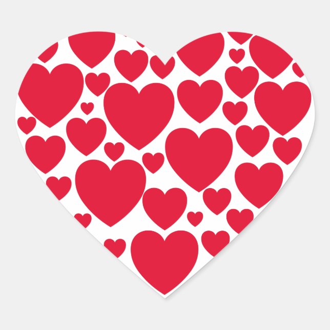 Red hearts heart sticker (Front)
