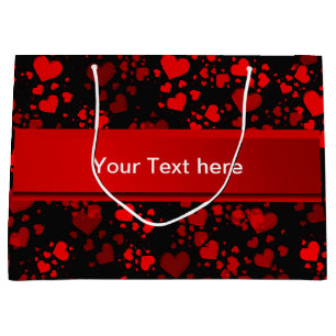 red hearts in black and template text large gift bag