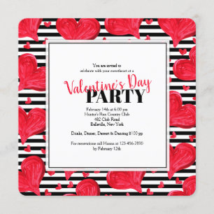 Red Hearts Invitation