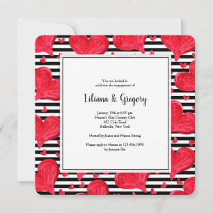 Red Hearts Invitation