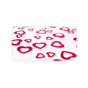 Red hearts label