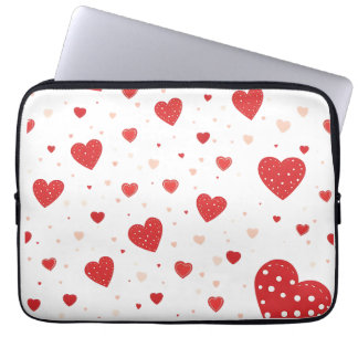 red hearts laptop sleeve
