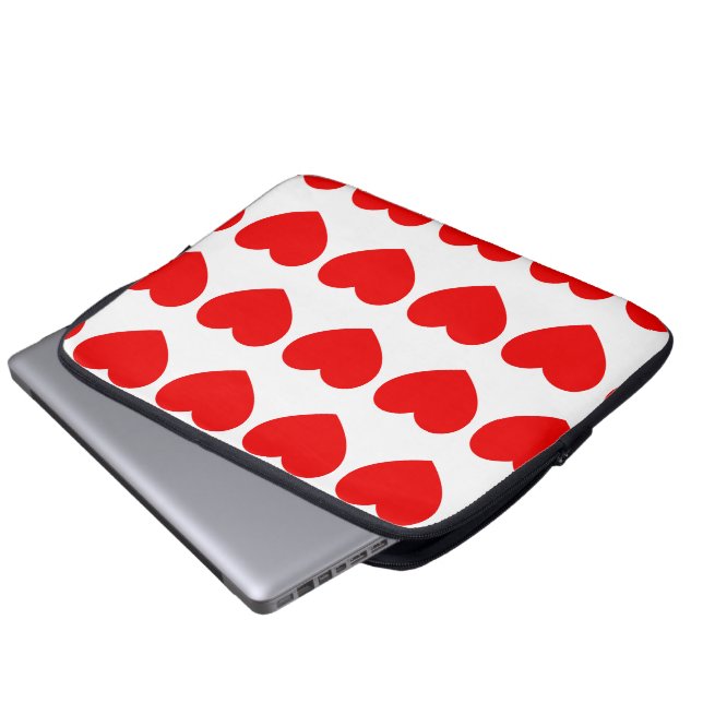 Red hearts laptop sleeve (Front Bottom)