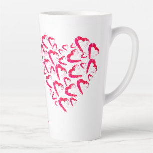 Red Hearts Latte Mug 