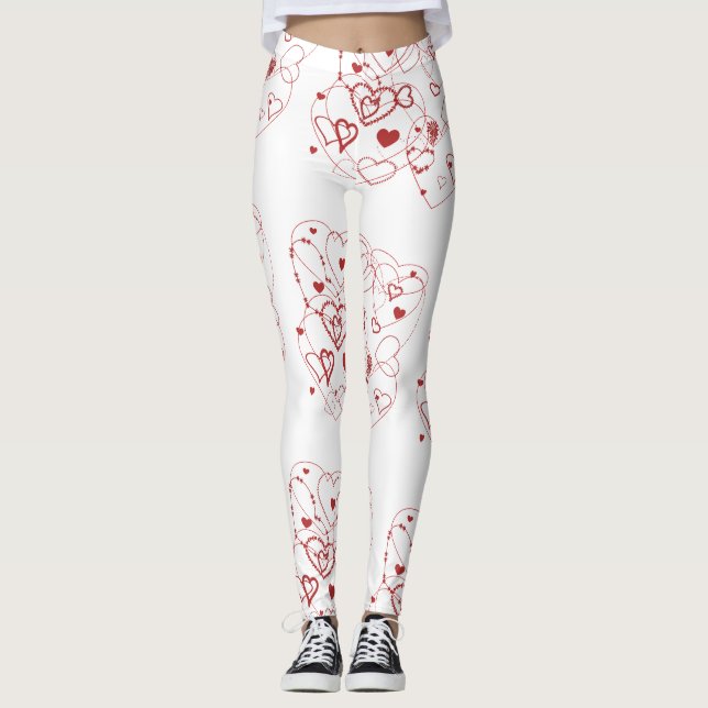 Red Hearts Leggings (Front)