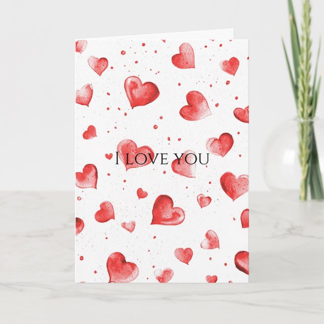 Red Hearts Love Card (Front)