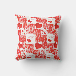 Red hearts, love. cushion