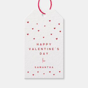 Red Hearts Love Happy Valentine's Day  Gift Tags